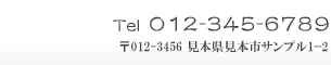 Tel:012-345-6789 〒012−3456 見本県見本市サンプル1−2