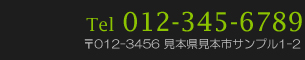 Tel:012-345-6789 〒012−3456 見本県見本市サンプル1−2