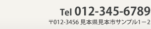 Tel:012-345-6789 〒012−3456 見本県見本市サンプル1−2