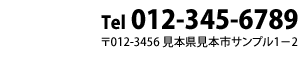 Tel:012-345-6789 〒012−3456 見本県見本市サンプル1−2